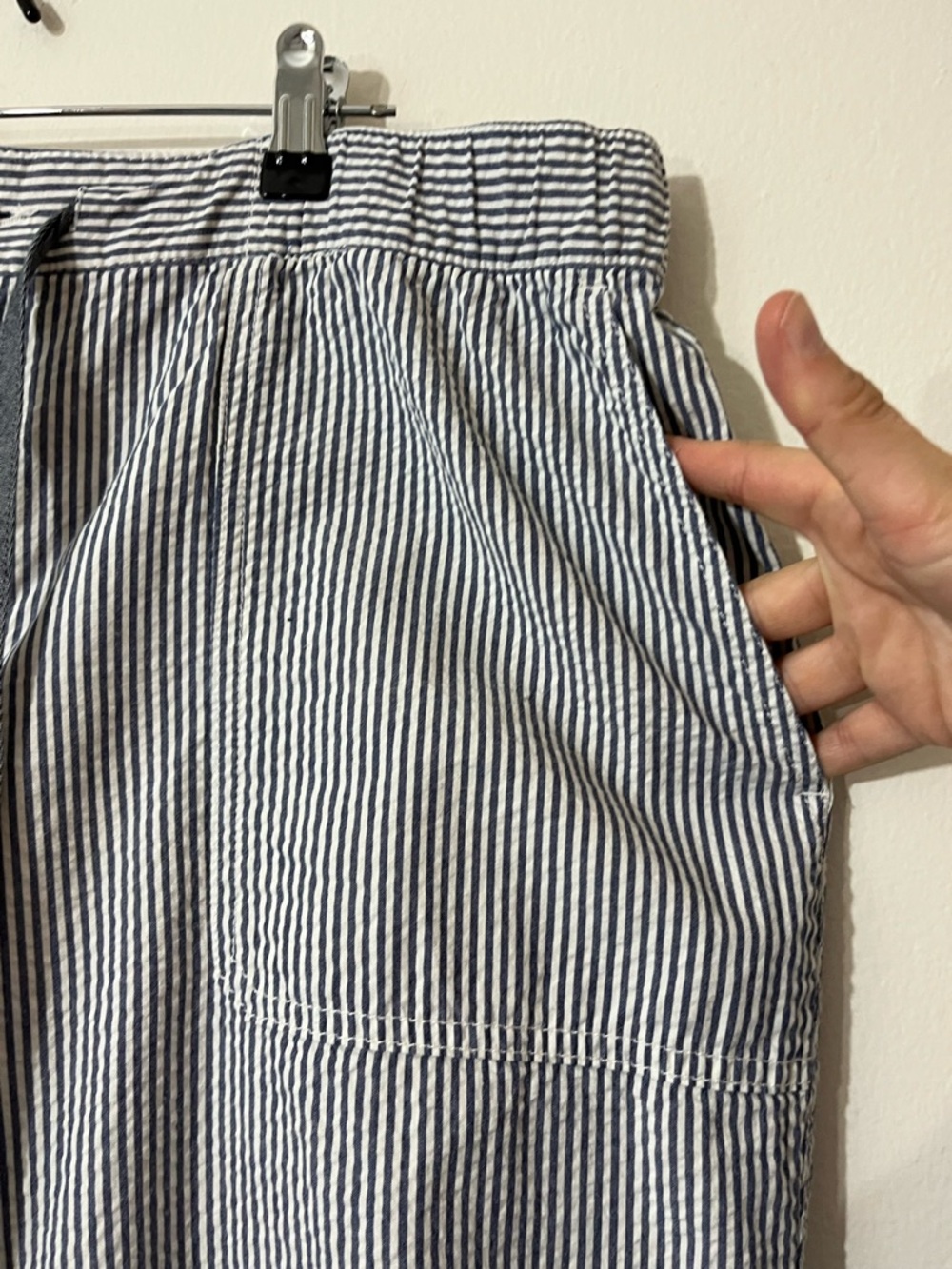 Lands' End Navy and White Vertical Striped 100% Cotton Pants size 16W - Picture 7 of 11